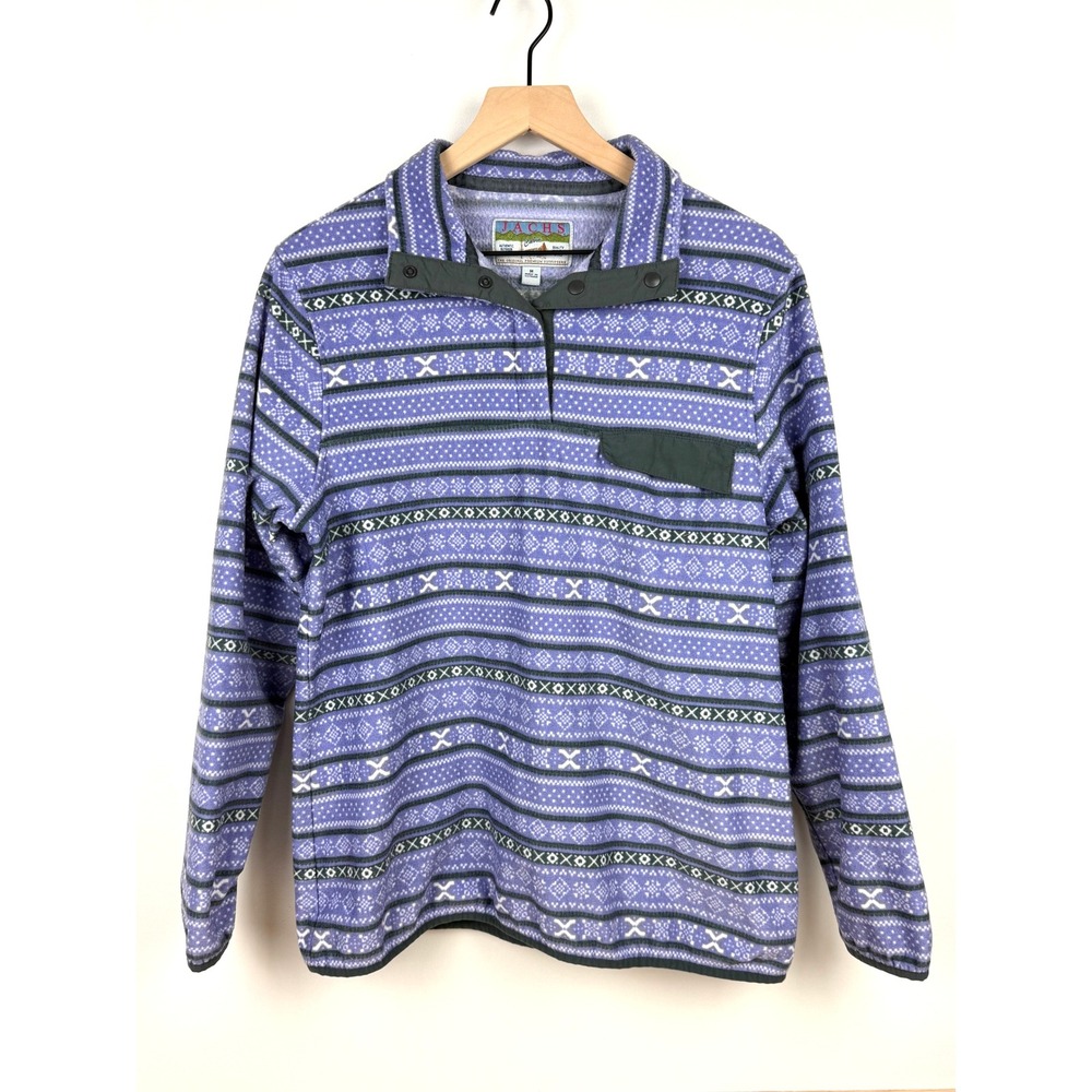 Jachs Cabin Pullover Fleece  Womens Medium Purple with‎ snap Neck